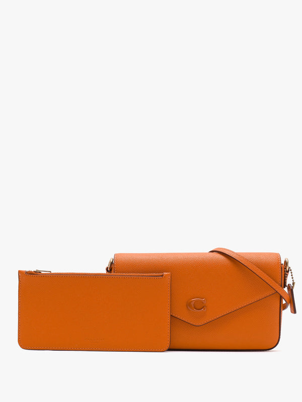 Wyn Sun Orange Crossgrain Leather Cross-Body Bag