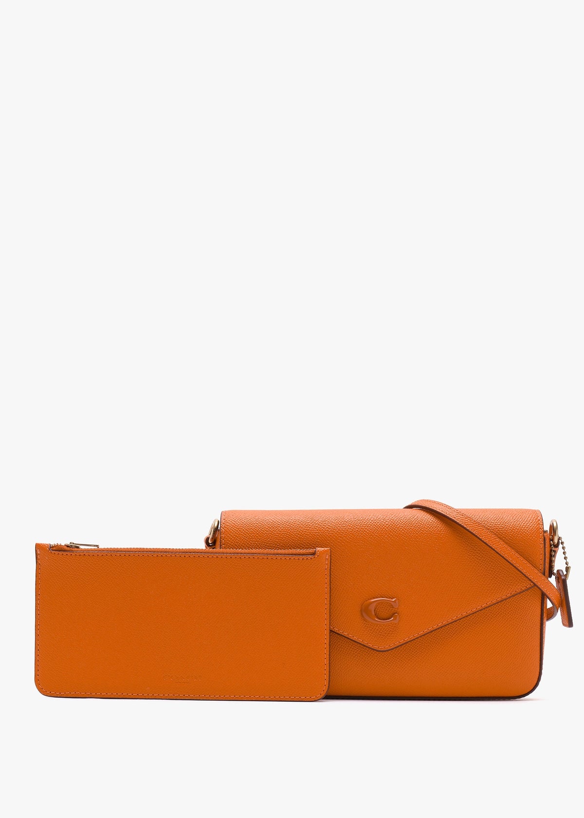 Wyn Sun Orange Crossgrain Leather Cross-Body Bag
