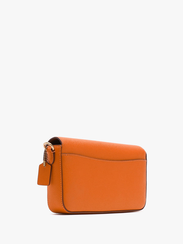 Wyn Sun Orange Crossgrain Leather Cross-Body Bag