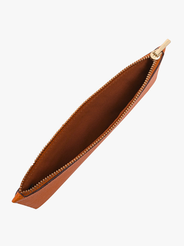 Wyn Sun Orange Crossgrain Leather Cross-Body Bag
