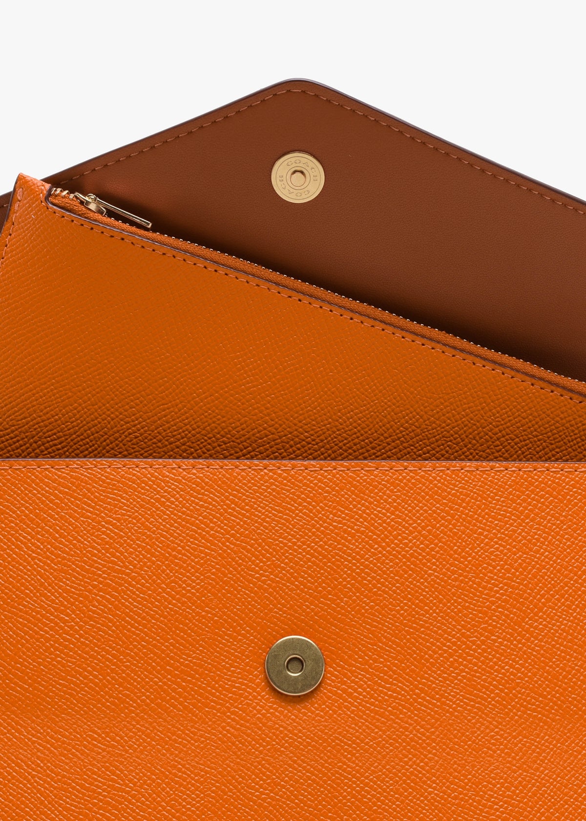 Wyn Sun Orange Crossgrain Leather Cross-Body Bag