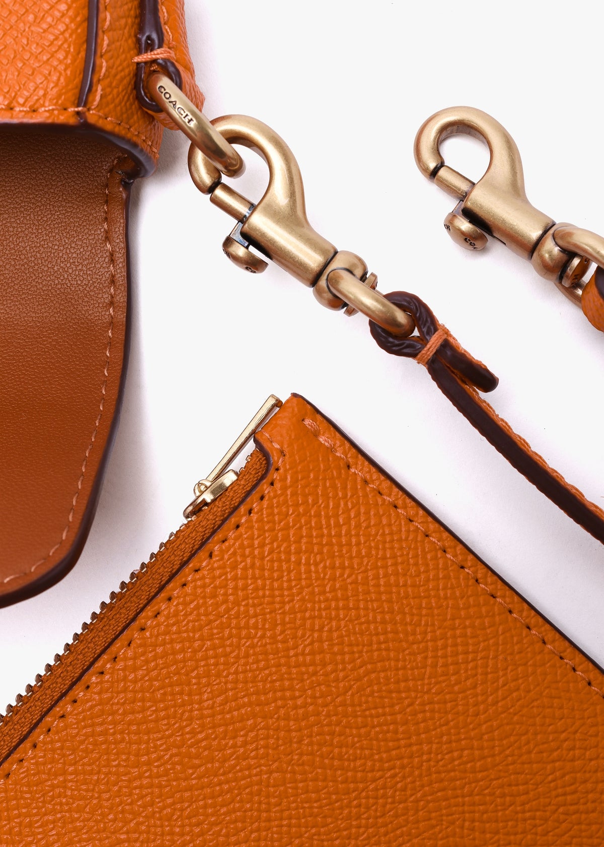 Wyn Sun Orange Crossgrain Leather Cross-Body Bag