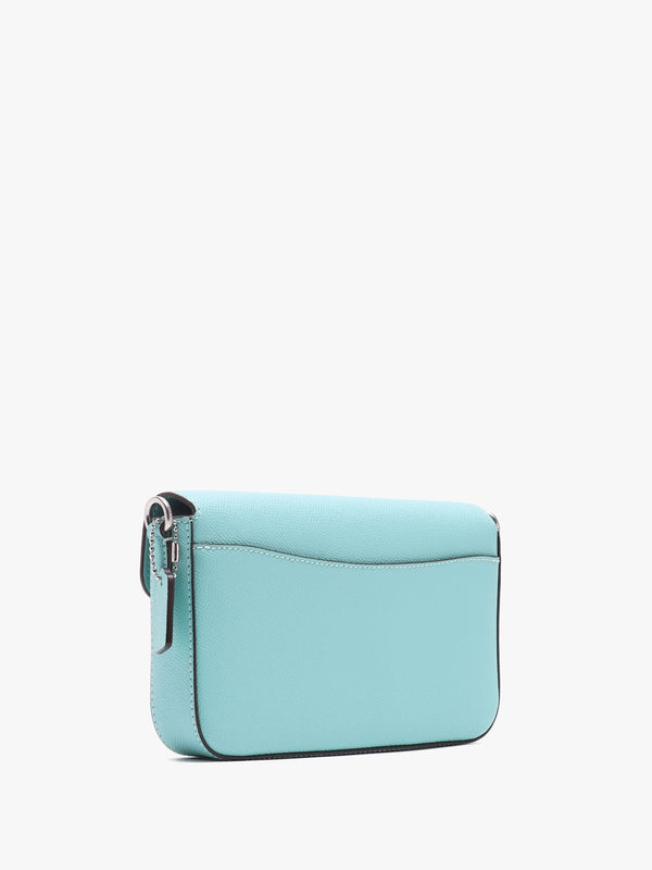 Wyn Faded Blue Crossgrain Leather Cross-Body Bag