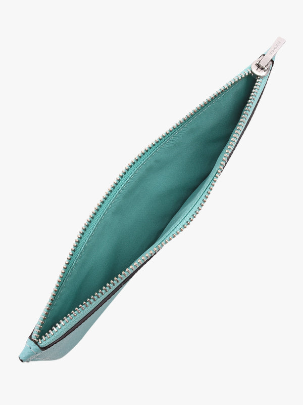 Wyn Faded Blue Crossgrain Leather Cross-Body Bag