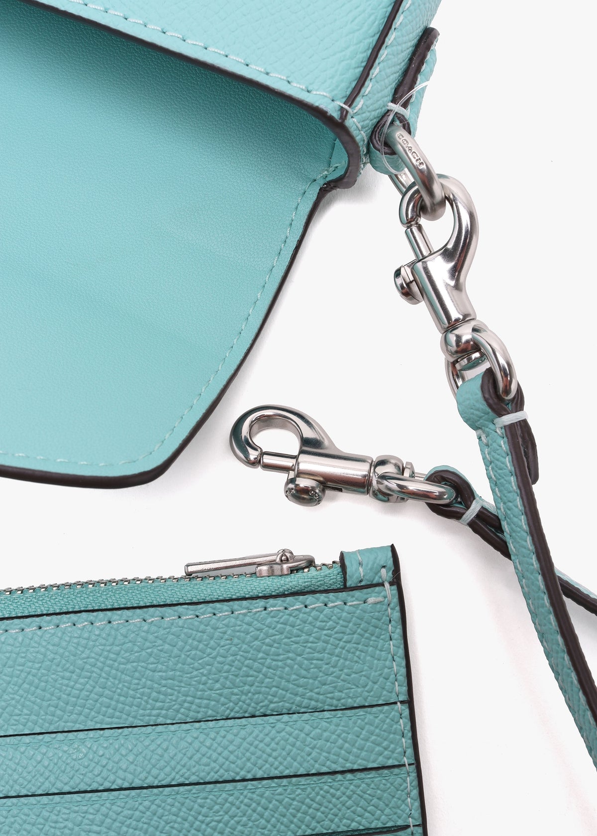 Wyn Faded Blue Crossgrain Leather Cross-Body Bag