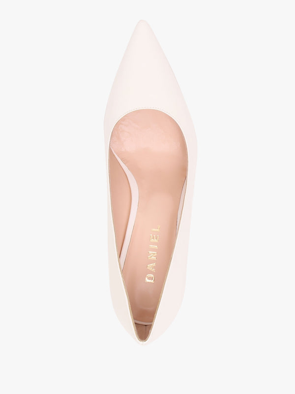 Azack Cream Leather Wedge Court Shoes