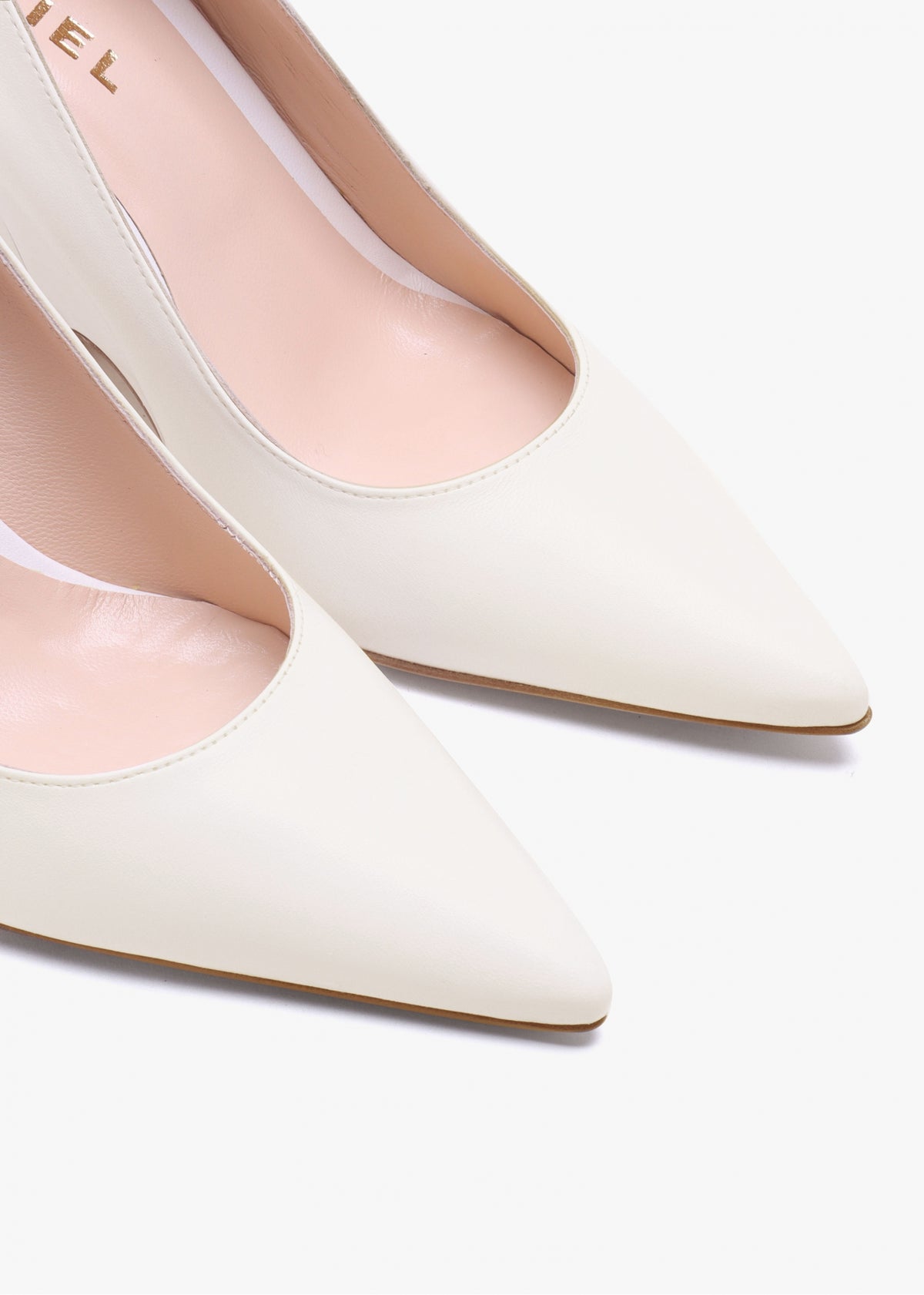 Azack Cream Leather Wedge Court Shoes