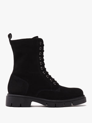 Lacie Black Suede Lace Up Ankle Boots