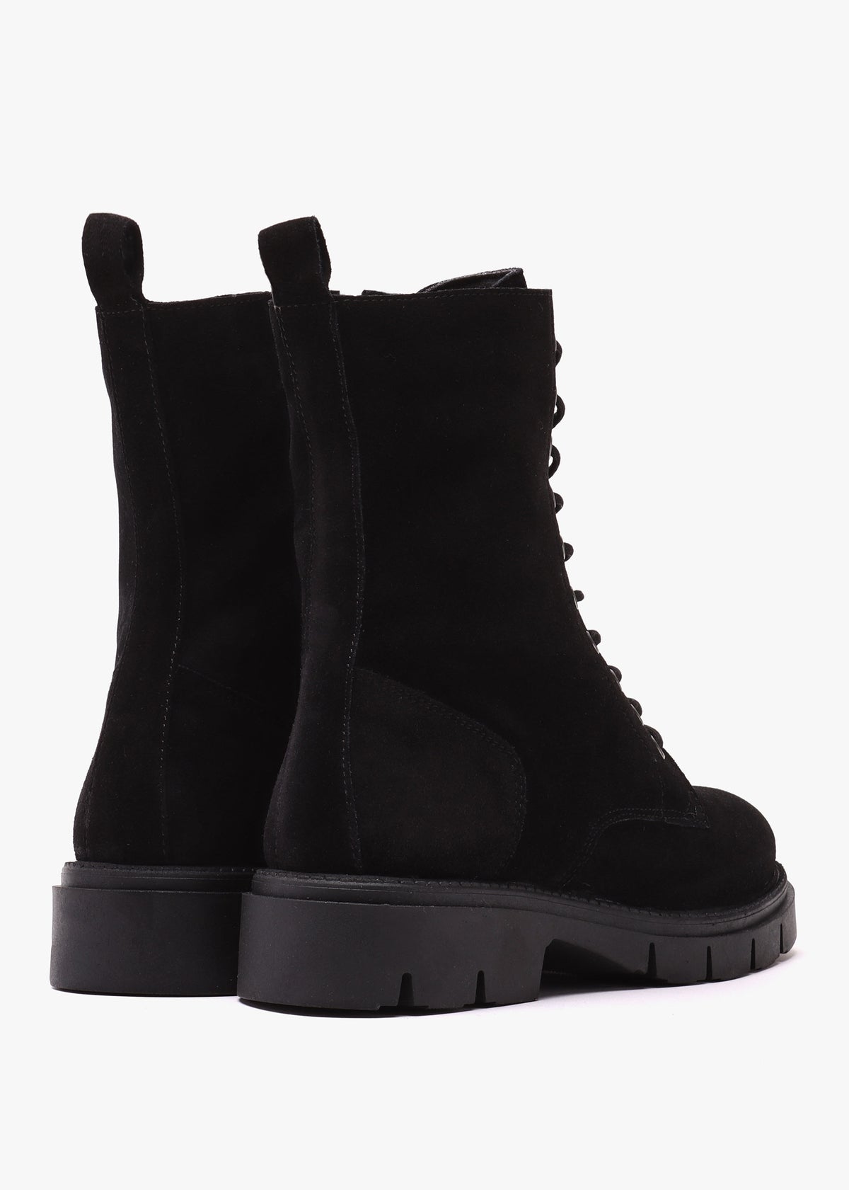 Lacie Black Suede Lace Up Ankle Boots