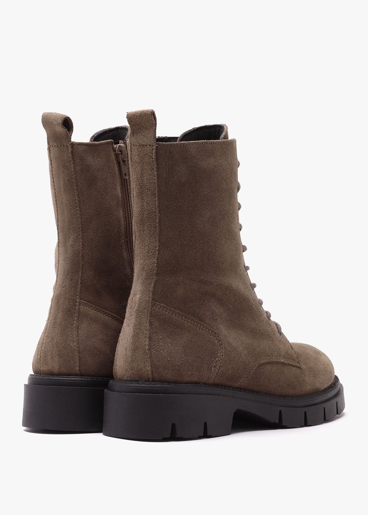 Lacie Taupe Suede Lace Up Ankle Boots