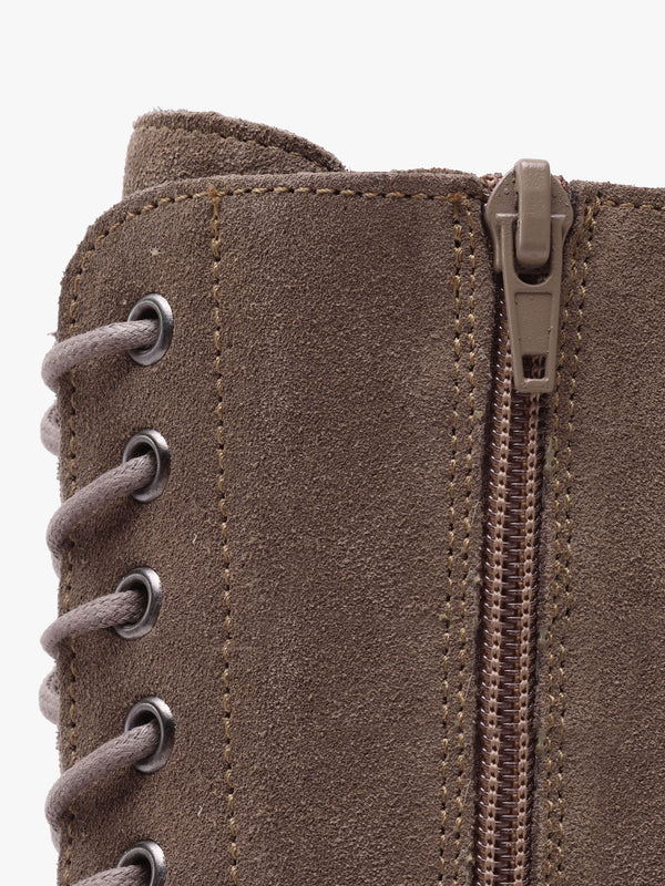 Lacie Taupe Suede Lace Up Ankle Boots