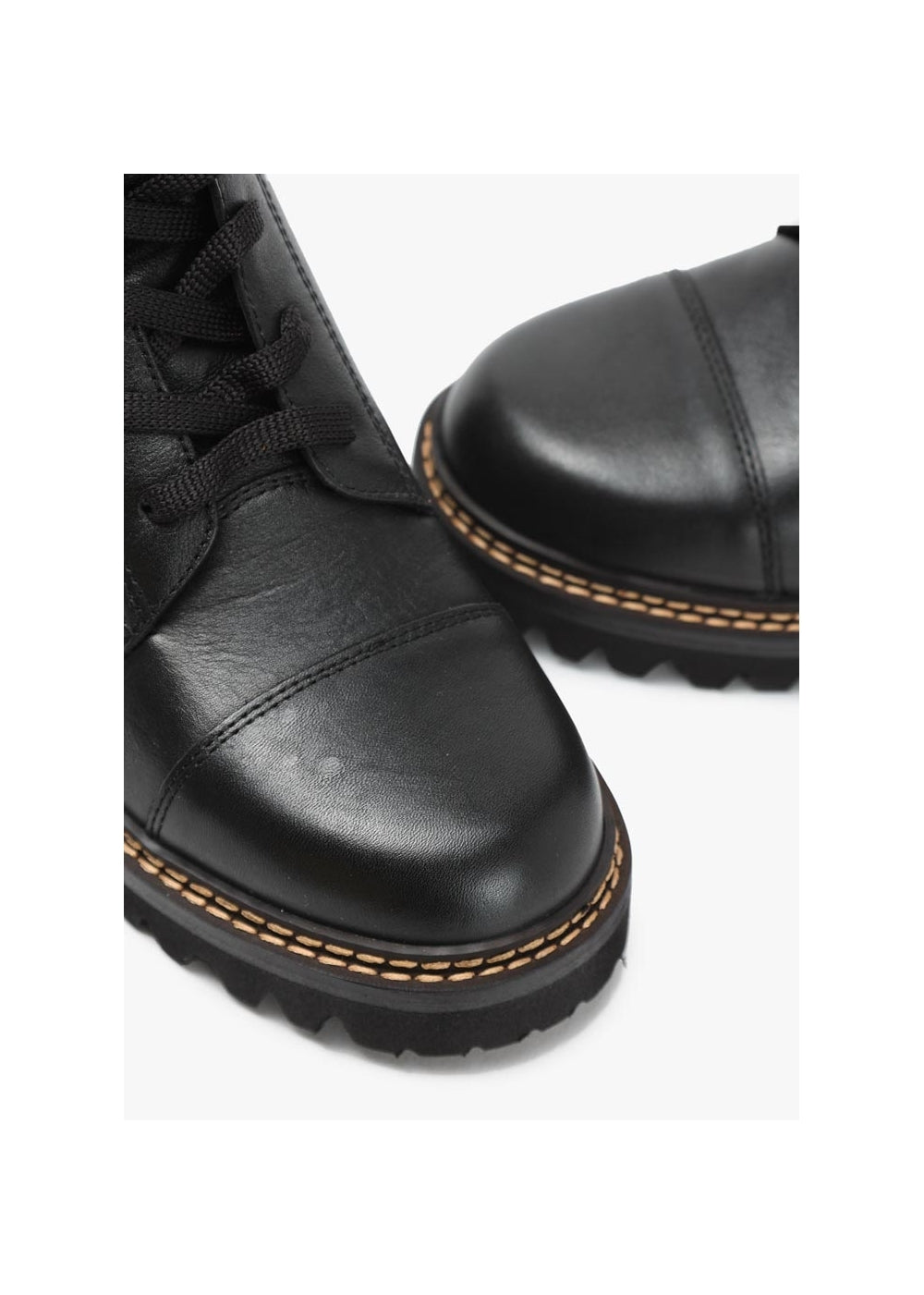Mallory Black Leather Buckled Biker Boots