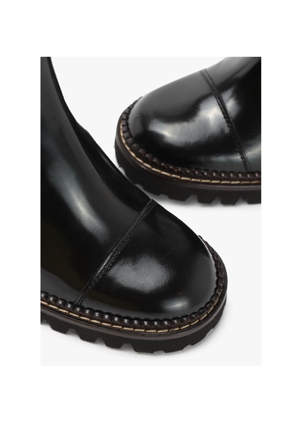 Mallory Black Leather Heeled Chelsea Boots