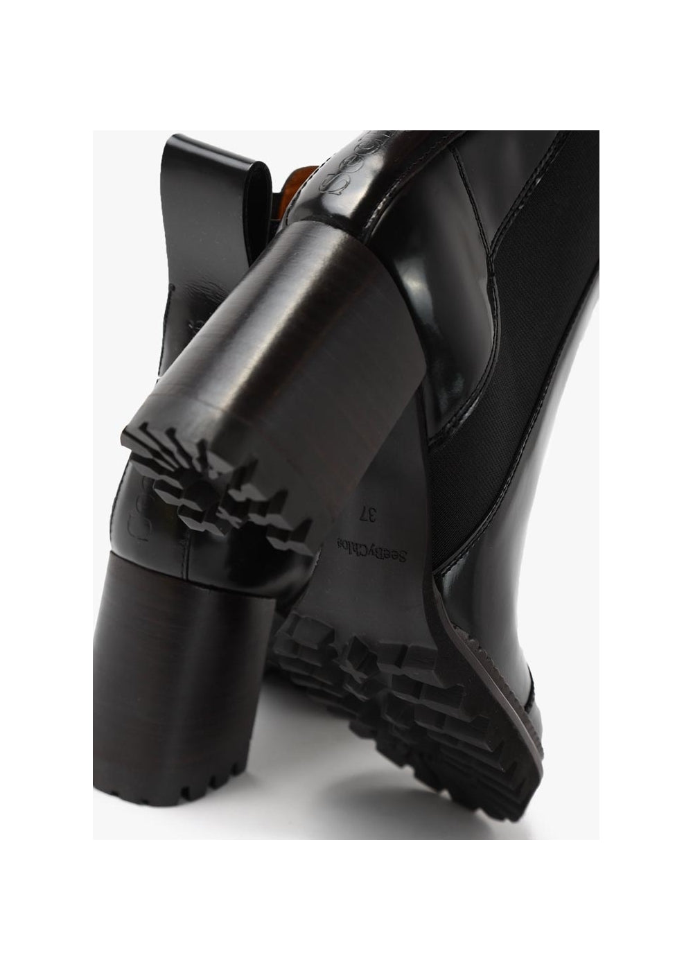 Mallory Black Leather Heeled Chelsea Boots
