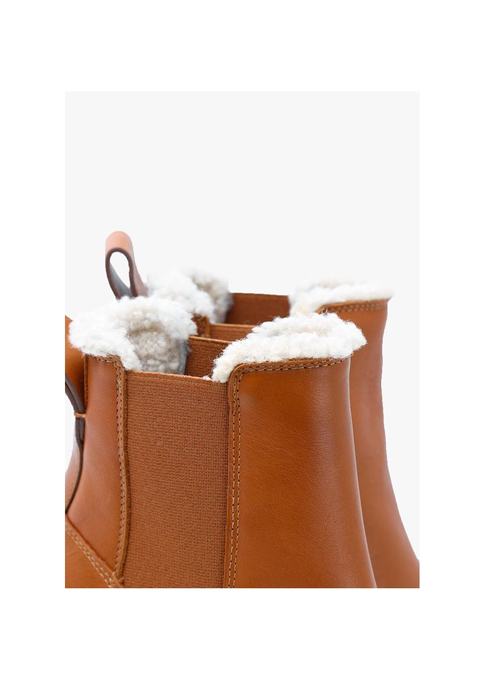 Mallory Tan Leather Shearling Lined Chelsea Boots