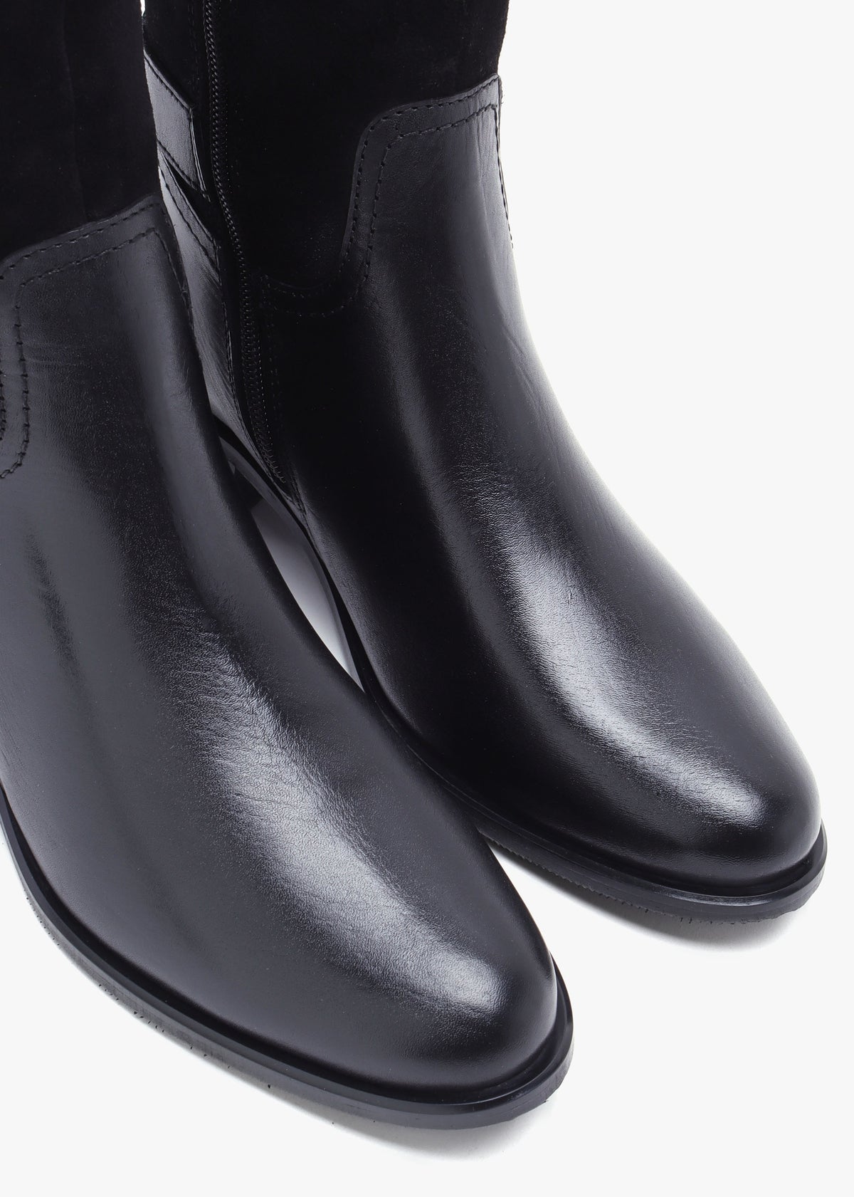 Slace Black Suede Lace Up Knee Boots