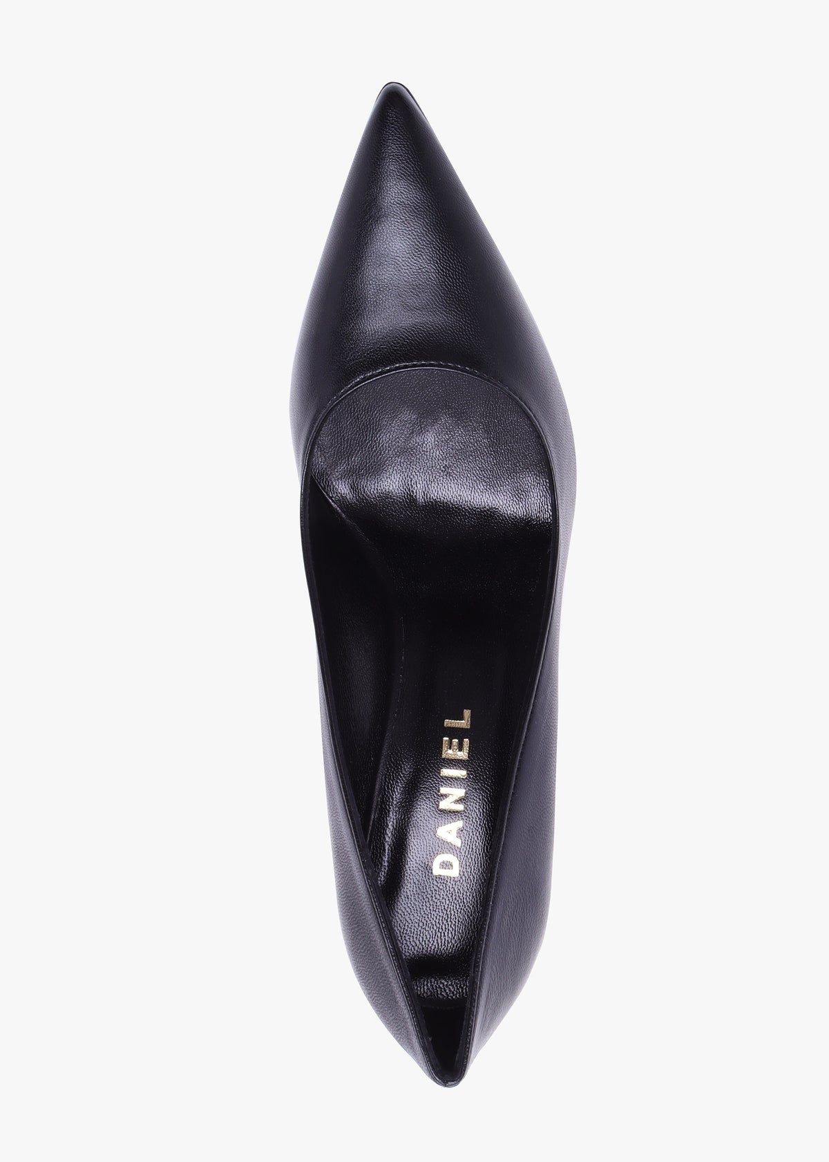 Azack Black Leather Wedge Court Shoes