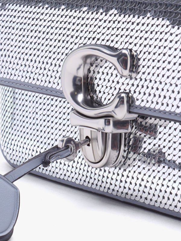 Studio Silver Sequin Baguette Bag