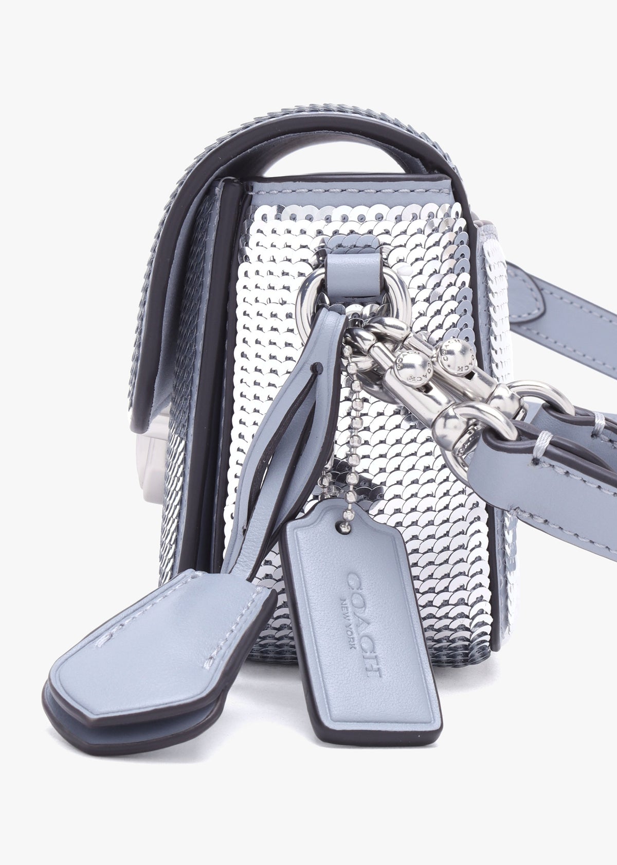 Studio Silver Sequin Baguette Bag