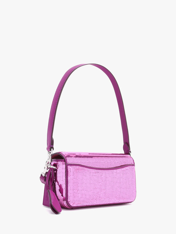 Studio Dark Magenta Sequin Baguette Bag