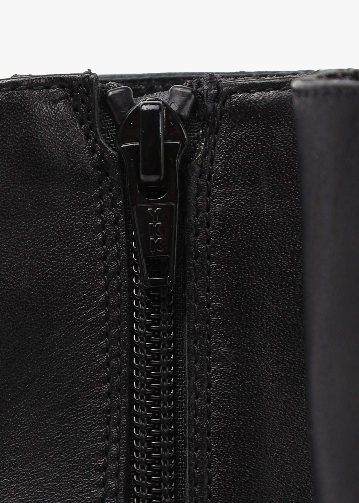 Laney Black Leather Block Heel Ankle Boots