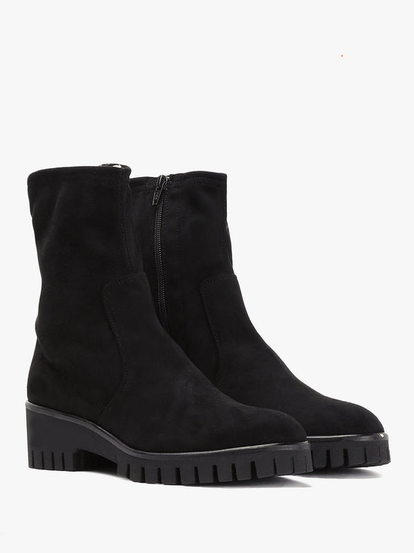 Larity Black Suedette Ankle Boots