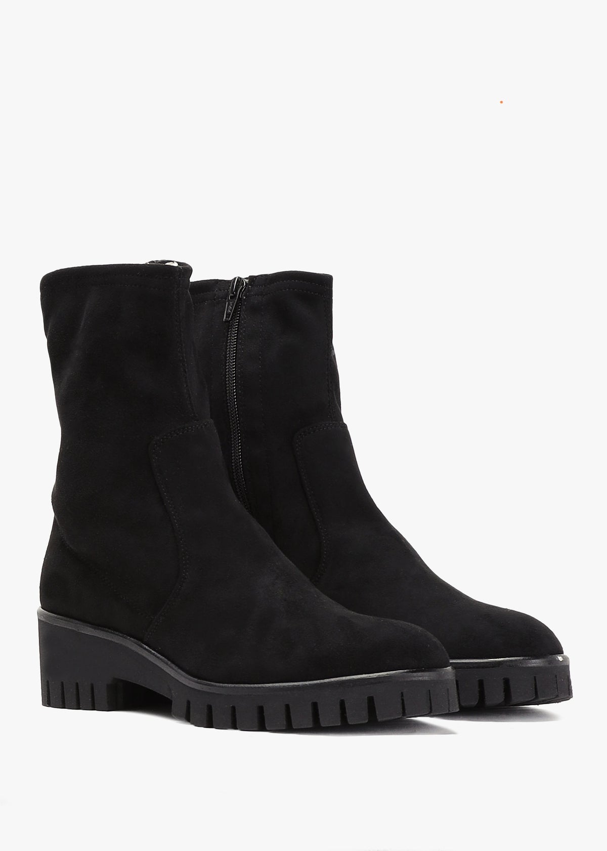 Larity Black Suedette Ankle Boots