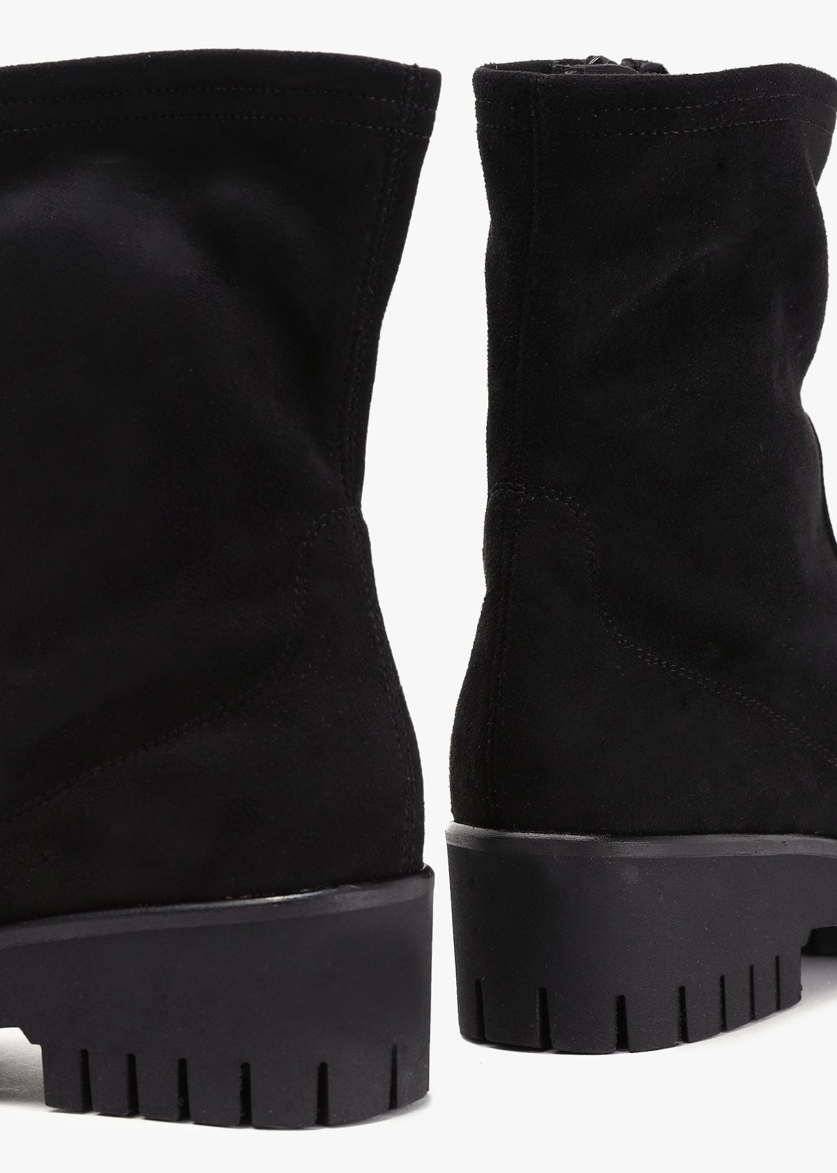 Larity Black Suedette Ankle Boots