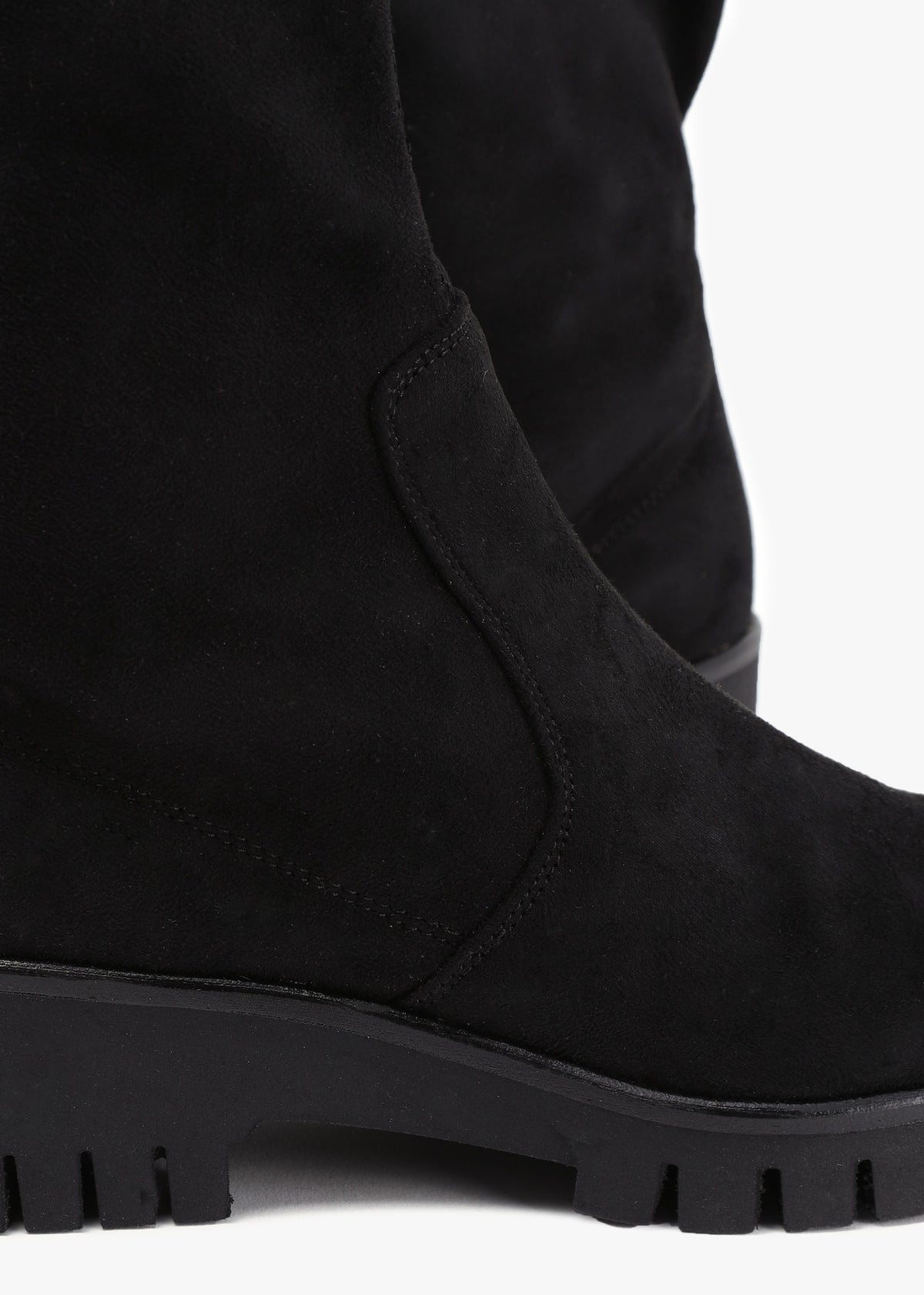 Larity Black Suedette Ankle Boots