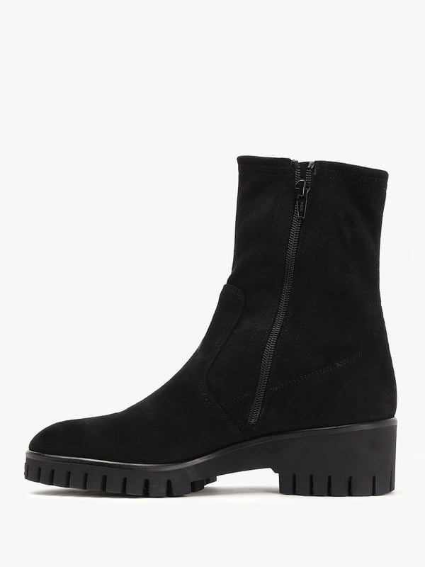 Larity Black Suedette Ankle Boots