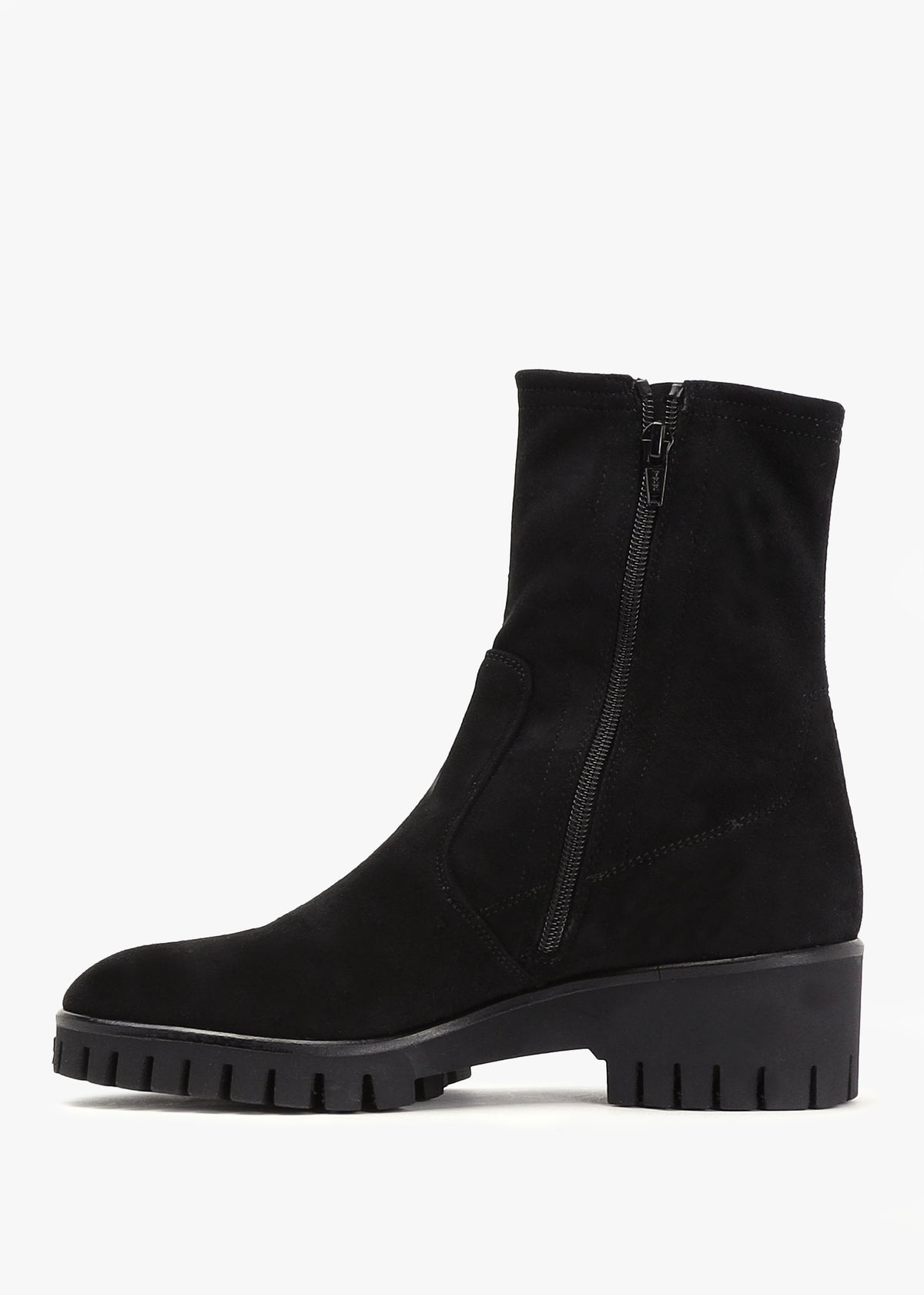 Larity Black Suedette Ankle Boots
