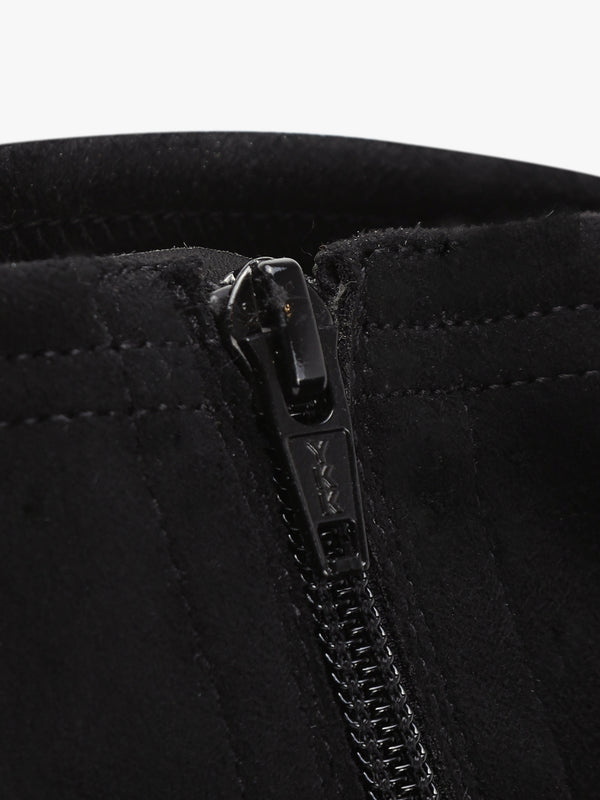 Larity Black Suedette Ankle Boots