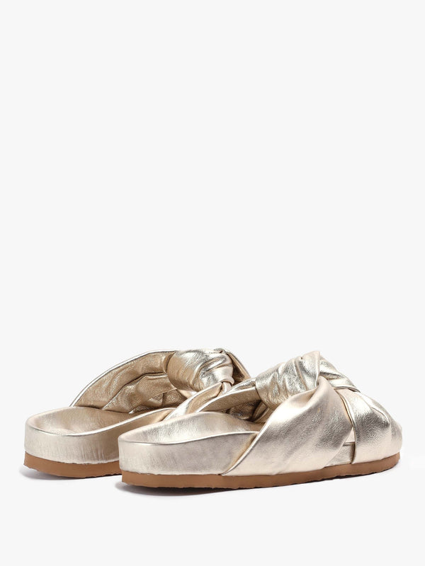 Spender Gold Lambs Leather Sliders