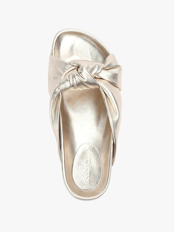 Spender Gold Lambs Leather Sliders