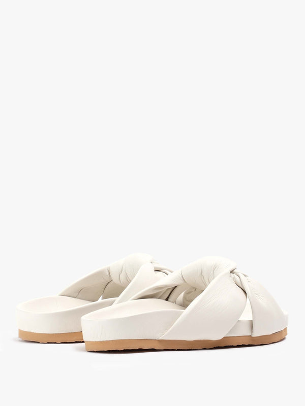 Spender Ivory Lambs Leather Sliders
