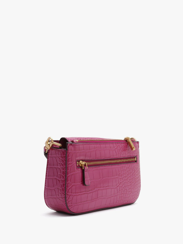 Mini James Boysenberry Moc Croc Cross-Body Bag