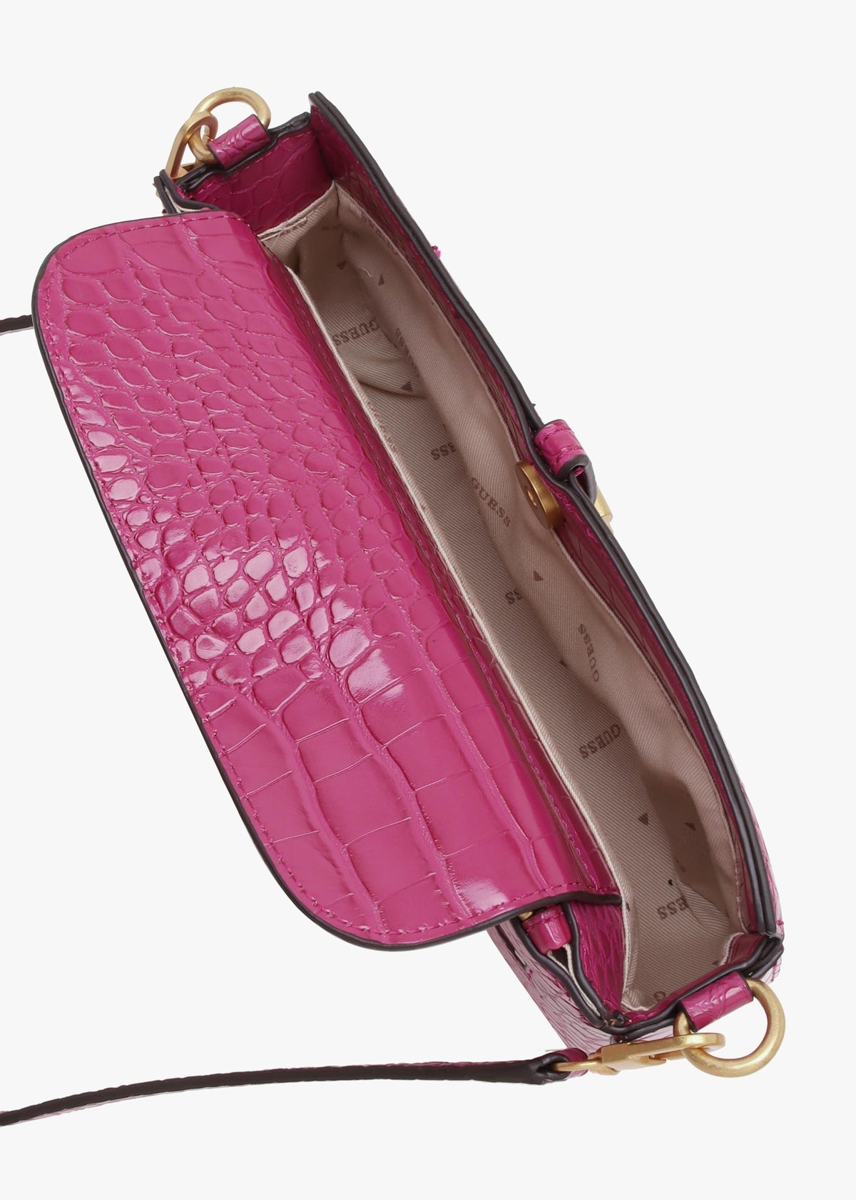 Mini James Boysenberry Moc Croc Cross-Body Bag