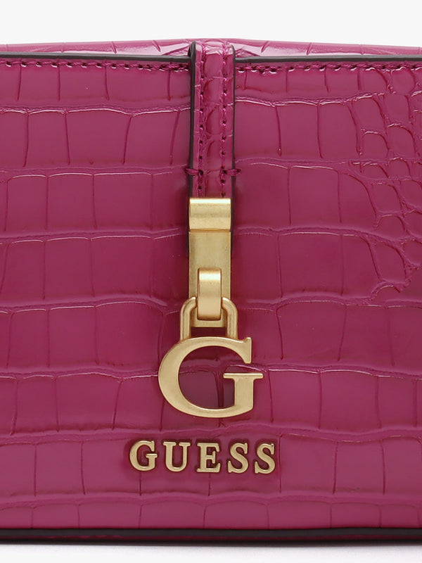 Mini James Boysenberry Moc Croc Cross-Body Bag