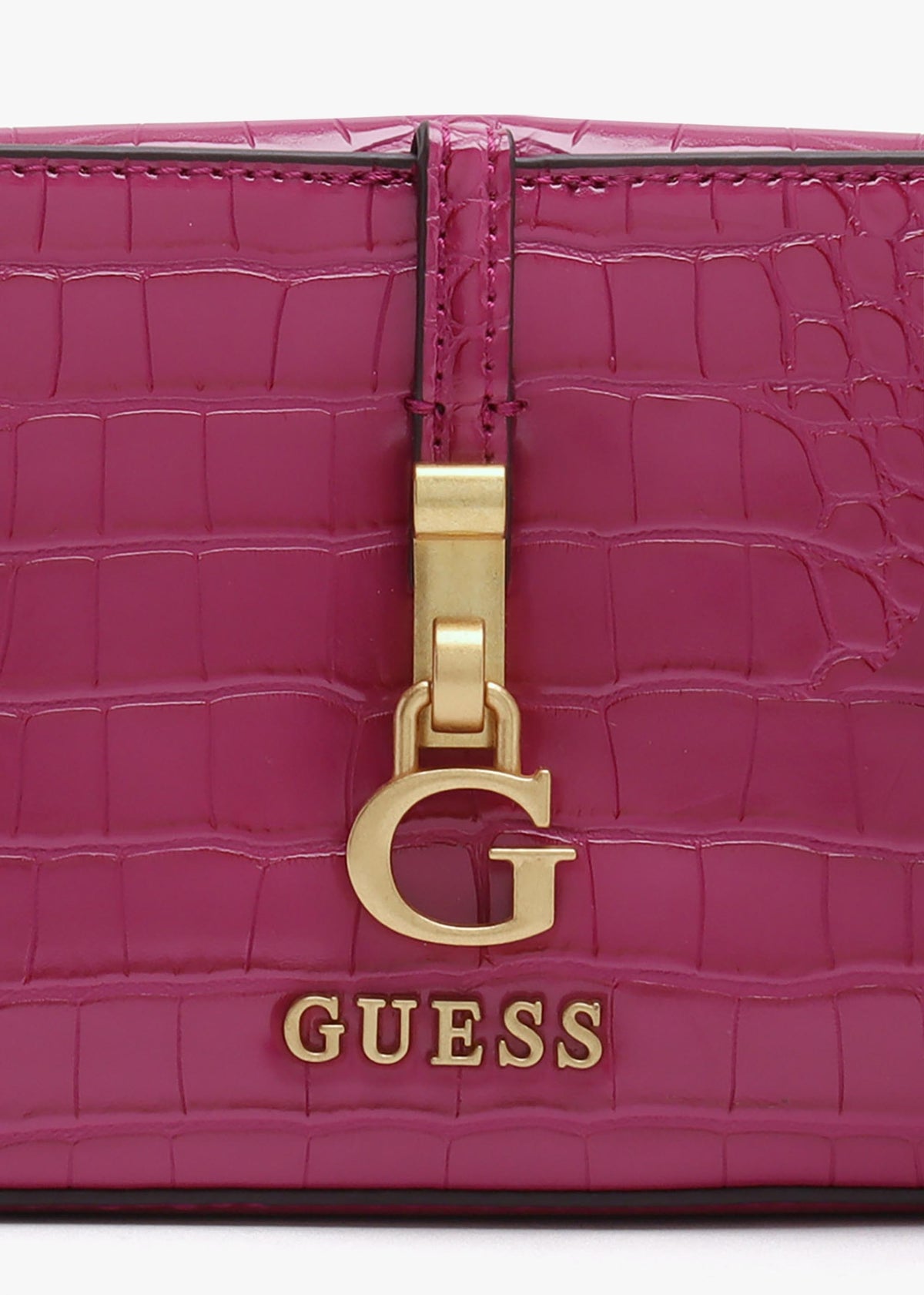 Mini James Boysenberry Moc Croc Cross-Body Bag