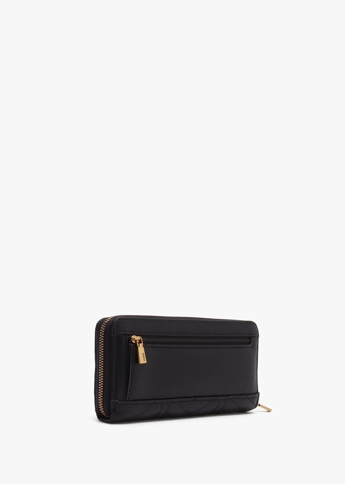 Large Lovide Black Chevron Quilted Zip Around Wallet