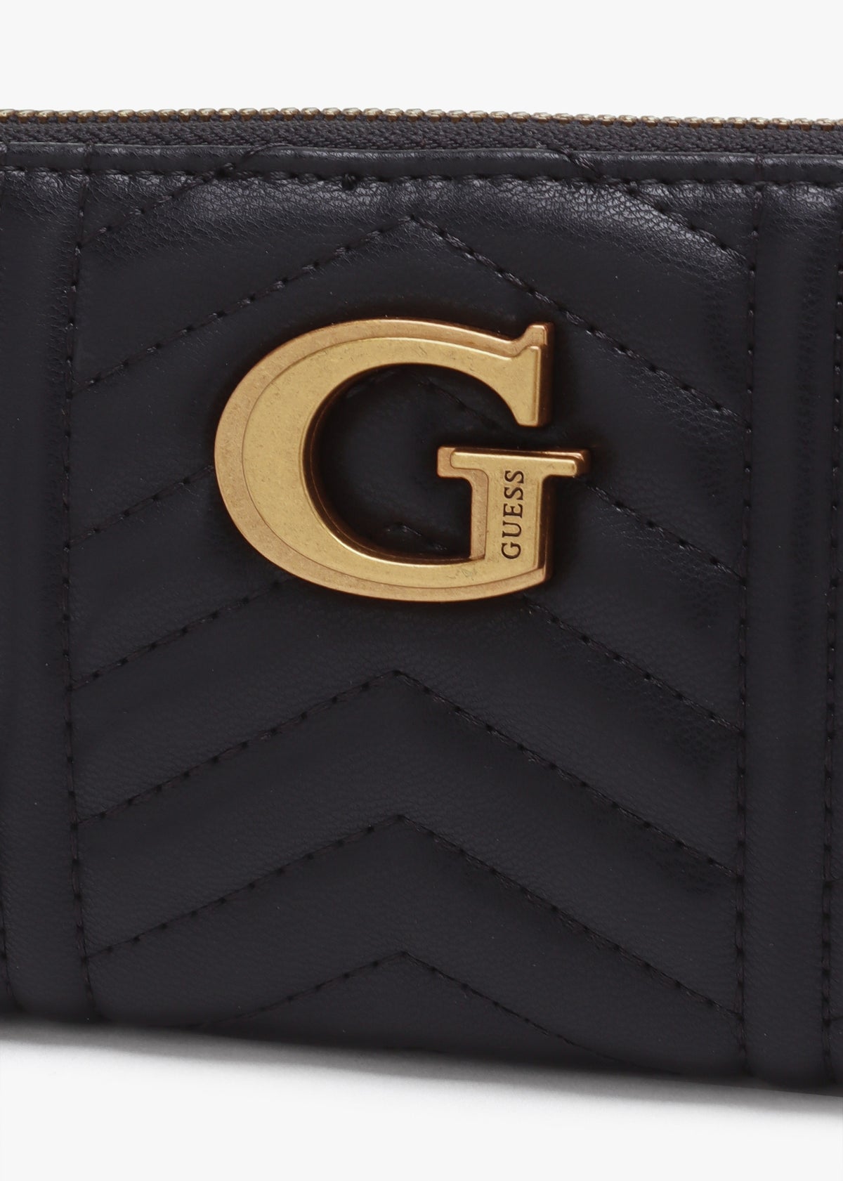 Large Lovide Black Chevron Quilted Zip Around Wallet