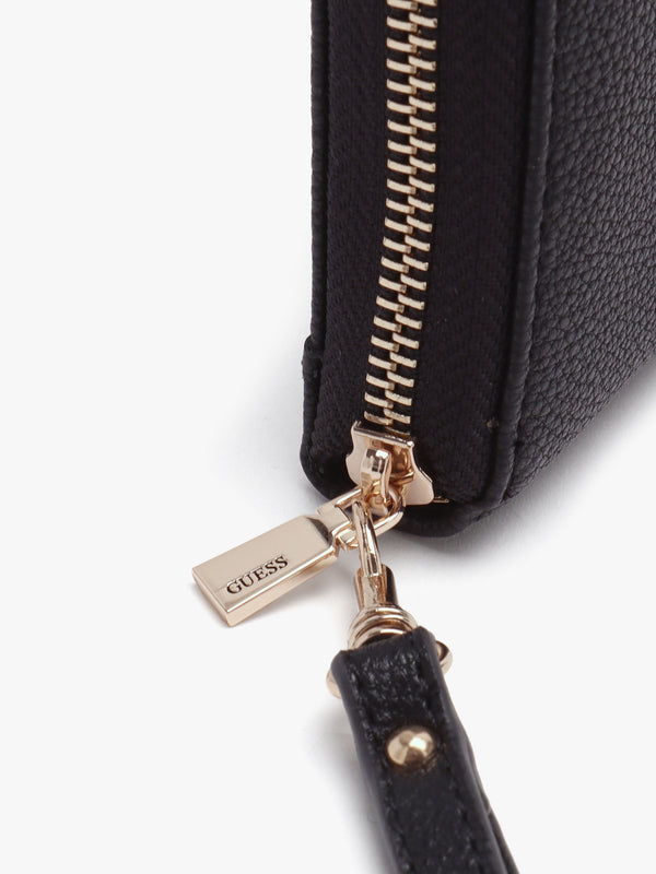 Large Meridian Black Zip Around Wallet