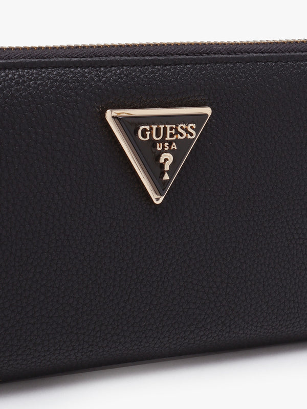 Large Meridian Black Zip Around Wallet