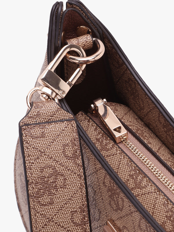 Mini Meridian Latte Logo Shoulder Bag