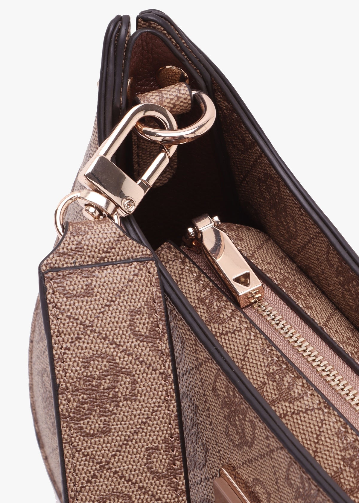 Mini Meridian Latte Logo Shoulder Bag
