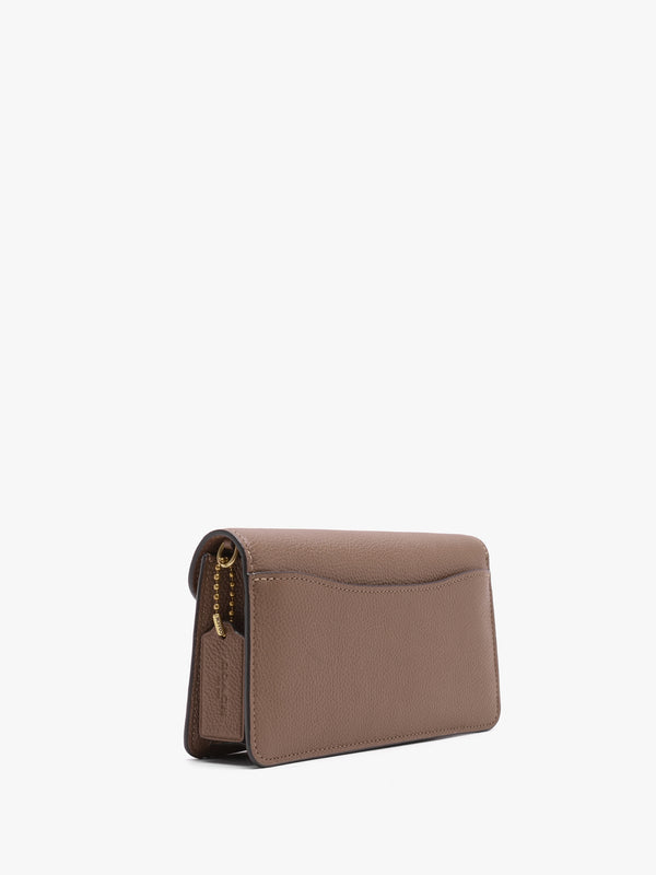Tabby Dark Stone Leather Chain Clutch Bag