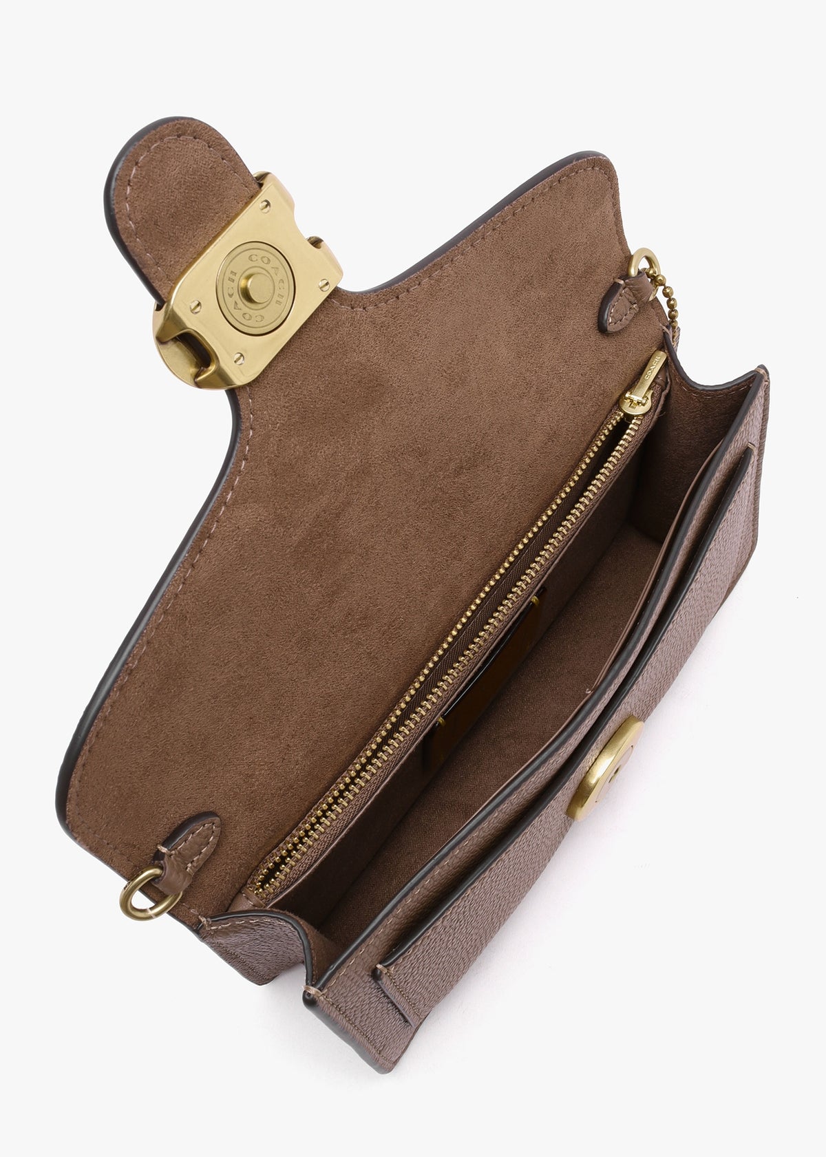 Tabby Dark Stone Leather Chain Clutch Bag