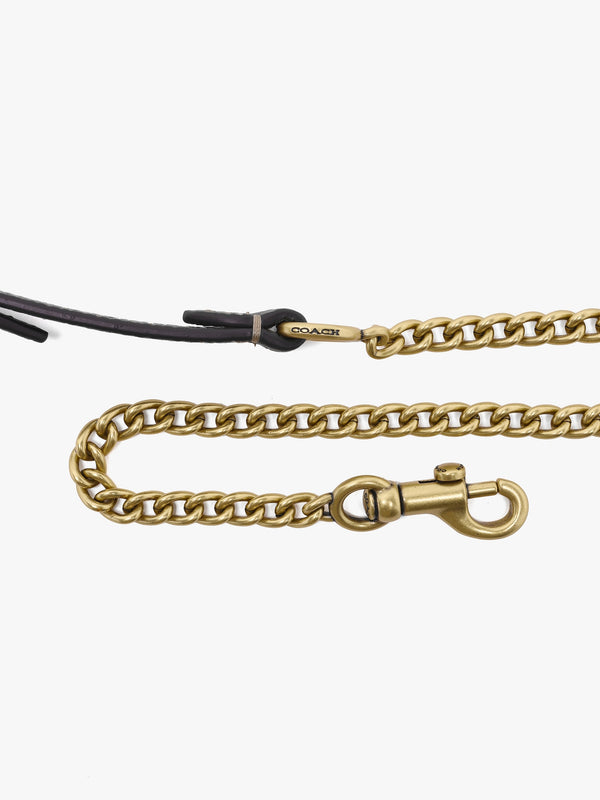 Tabby Dark Stone Leather Chain Clutch Bag