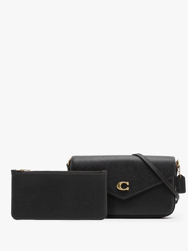 Wyn Black Crossgrain Leather Cross-Body Bag