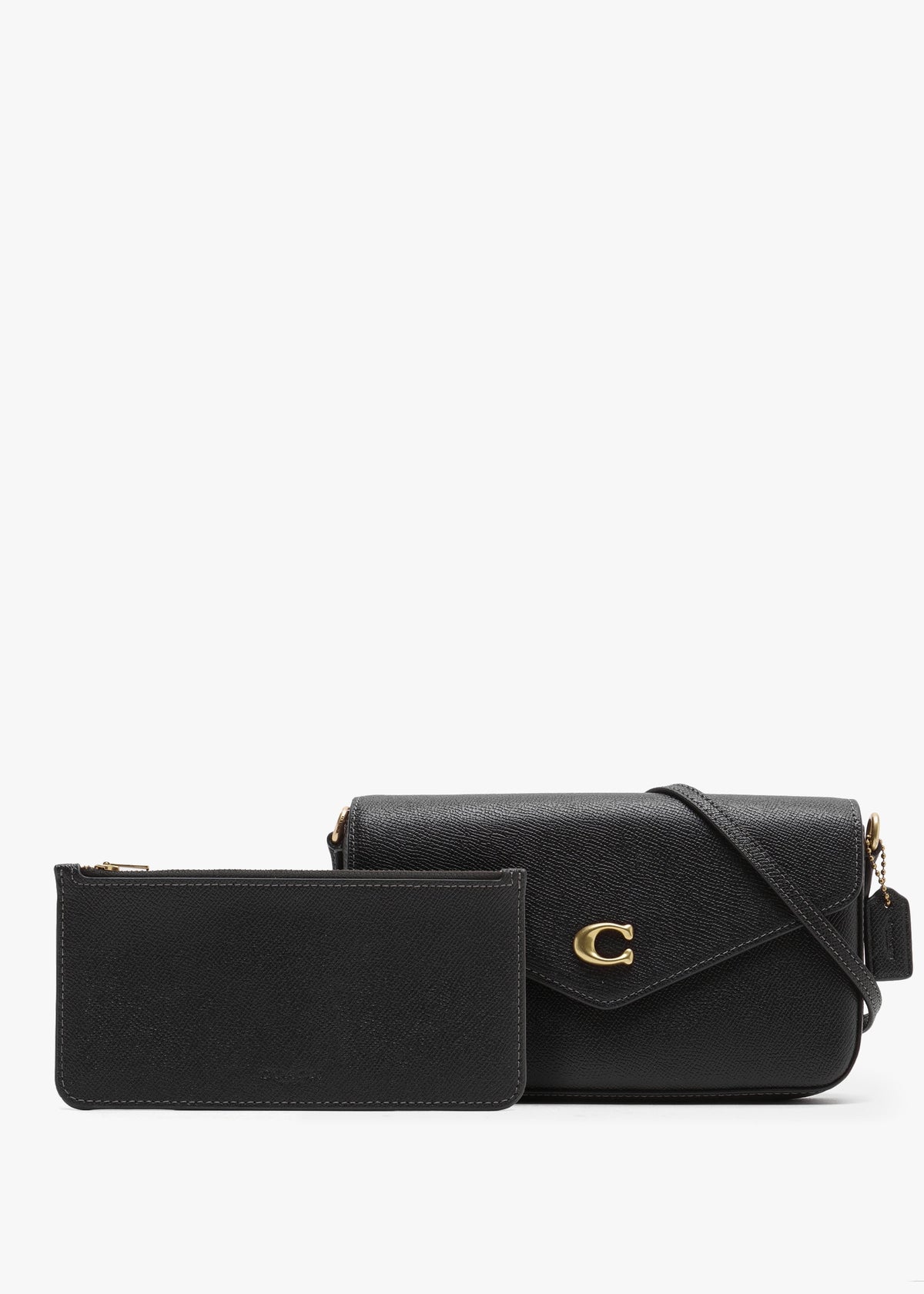Wyn Black Crossgrain Leather Cross-Body Bag